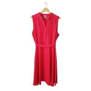 Nanette Lepore Monticello Rose Midi Shirt Dress Pink Size 14